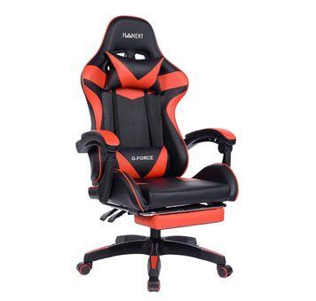 Крісло геймерське з підставкою для ніг Hanert G-Force Black/Red 5011 фото