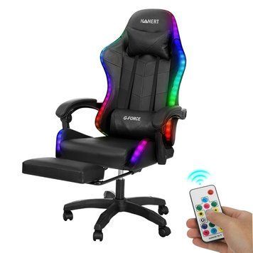 Кресло геймерское с подсветкой Hanert G-Force Black + RGB 5013 фото
