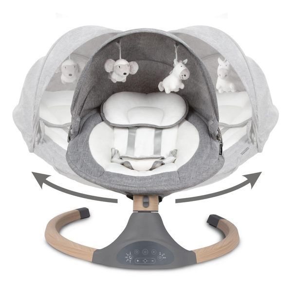 Шезлонг-гойдалка 2в1 Kidwell LUXI Dark Melange/Wooden 5090 фото