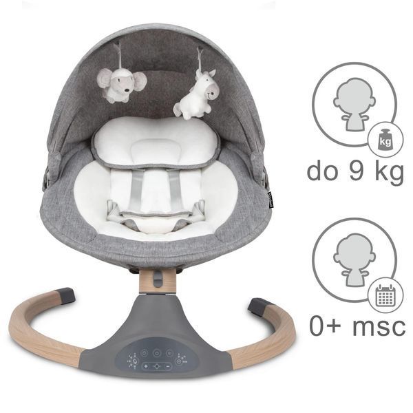 Шезлонг-гойдалка 2в1 Kidwell LUXI Dark Melange/Wooden 5090 фото