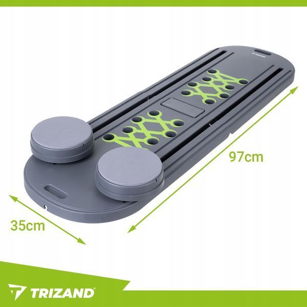 Многофункциональная пилатес-доска Trizand 97&times;35 см с ручками, роликом и эспандерами для тренировок дома и в зале 27190 фото