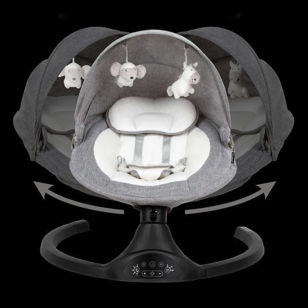 Шезлонг-гойдалка 2в1 Kidwell LUXI Dark Melange/Black 5089 фото