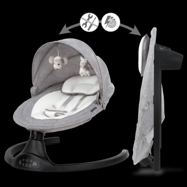 Шезлонг-гойдалка 2в1 Kidwell LUXI Dark Melange/Black 5089 фото