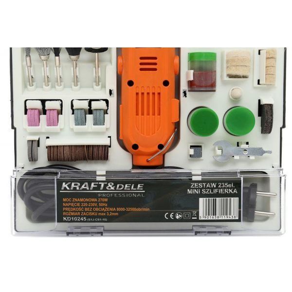 Мини-шлифовальная машина 270 Вт (235 эл.) Kraft&Dele KD10245 KD10245 фото