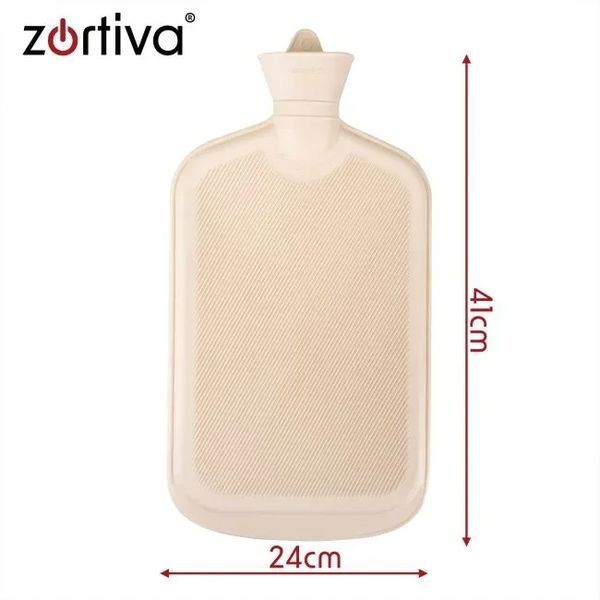 Грілка гумова Zortiva 3,5 л у плюшевому чохлі, сіра 28345 фото