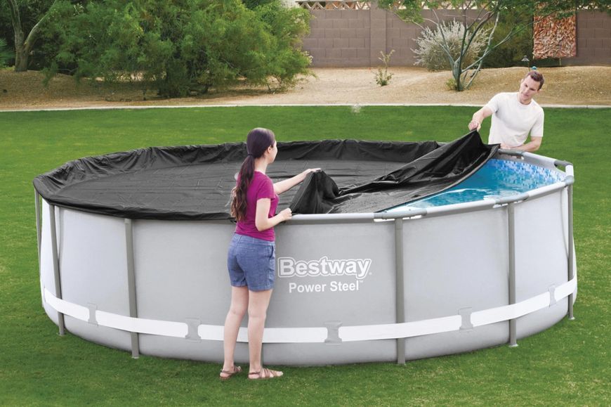 Bestway 58292 Захисне покриття-брезент для басейну ПВХ &Oslash; 396 см Чорний 58292 фото